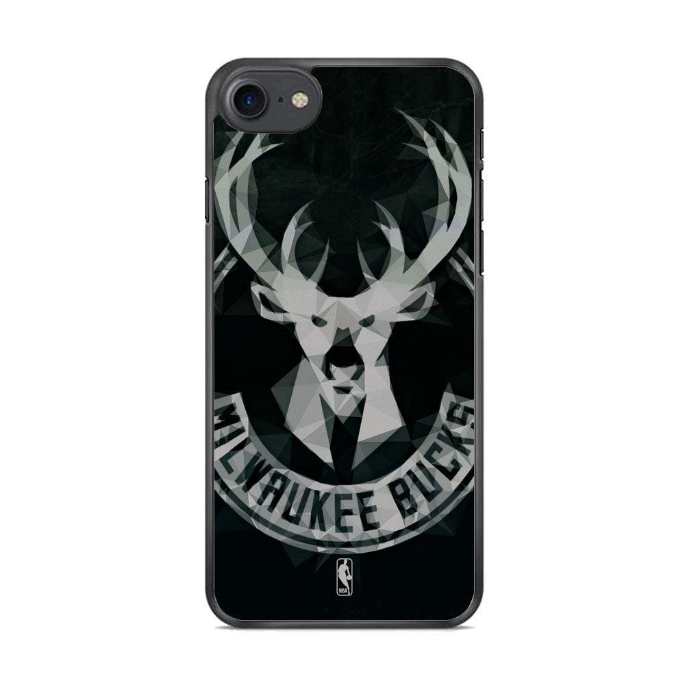 NBA Milwaukee Bucks Level Up iPhone 7 Case-Rubber White (2D Case)-Oxvistore