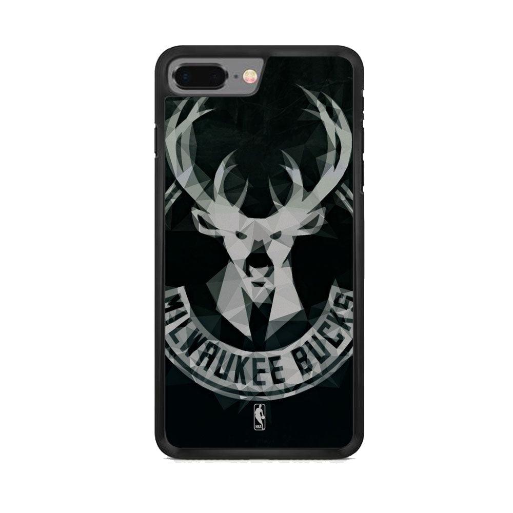 NBA Milwaukee Bucks Level Up iPhone 8 Plus Case-Rubber White (2D Case)-Oxvistore