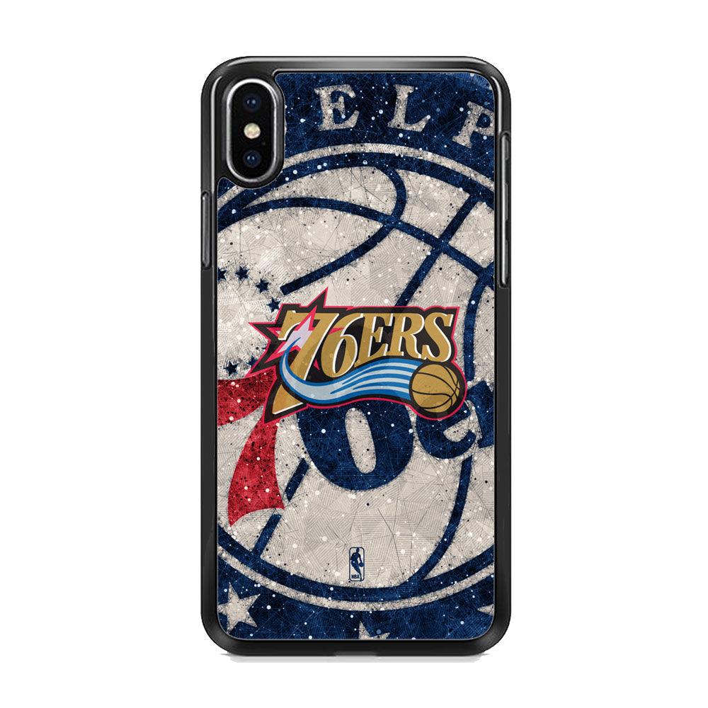 NBA Philadelphia 76ers The Destination iPhone XS MAX Case-Rubber White (2D Case)-Oxvistore