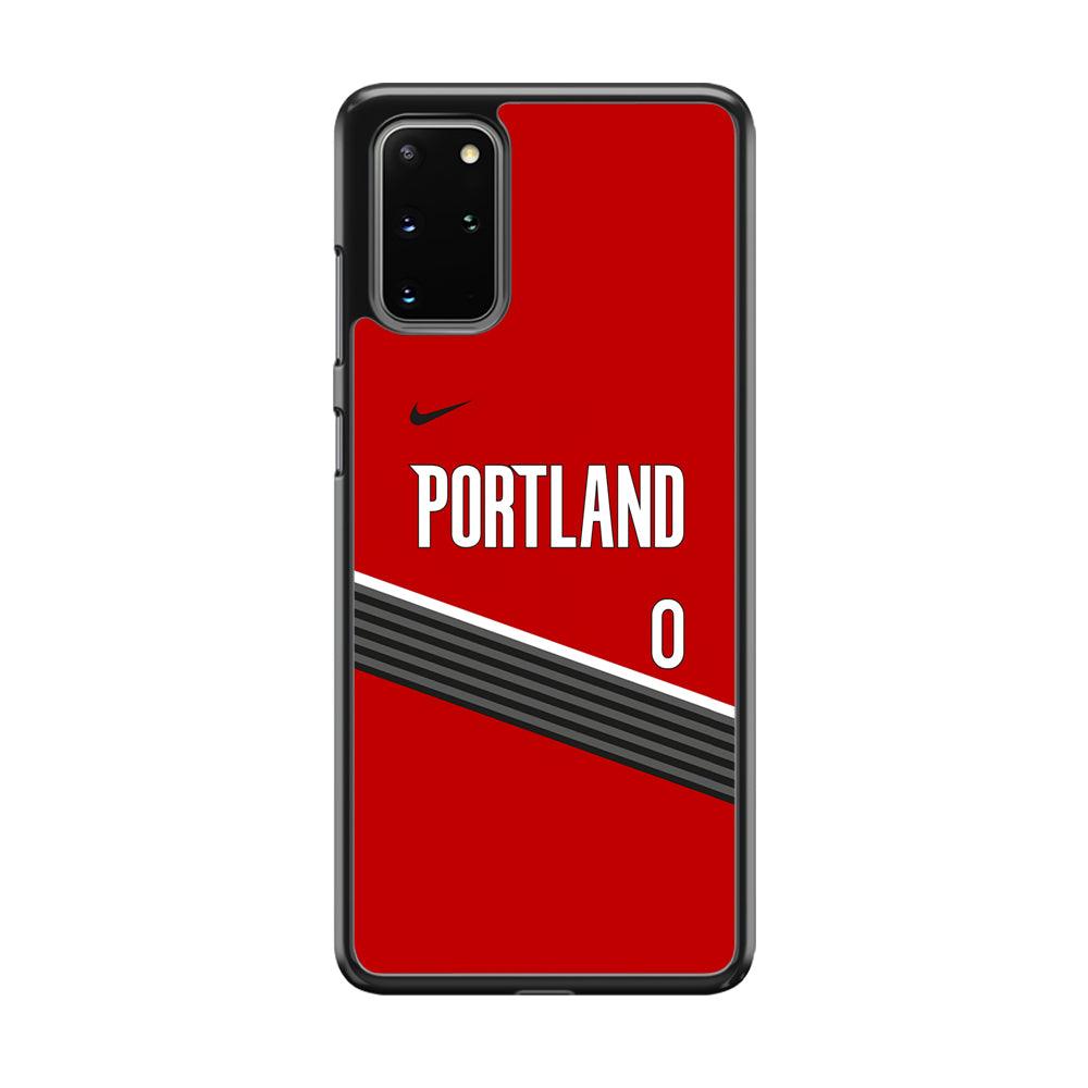 NBA Portland Trail Blazers Jersey Samsung Galaxy S20 Plus Case-Rubber Black (2D Case)-Oxvistore