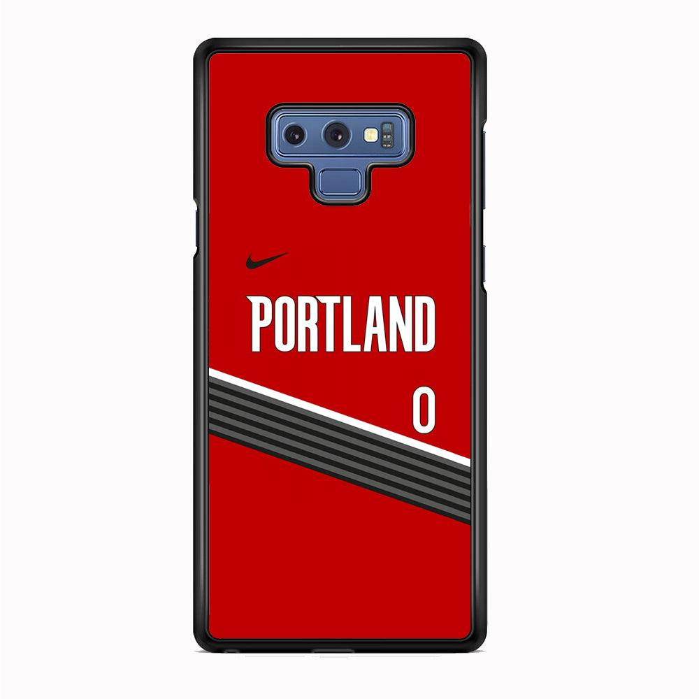 NBA Portland Trail Blazers Jersey Samsung Galaxy Note 9 Case-Rubber Black (2D Case)-Oxvistore