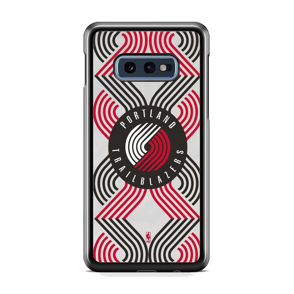 NBA Portland Trail Blazers Patern Logo Samsung Galaxy S10E Case-Rubber Black (2D Case)-Oxvistore