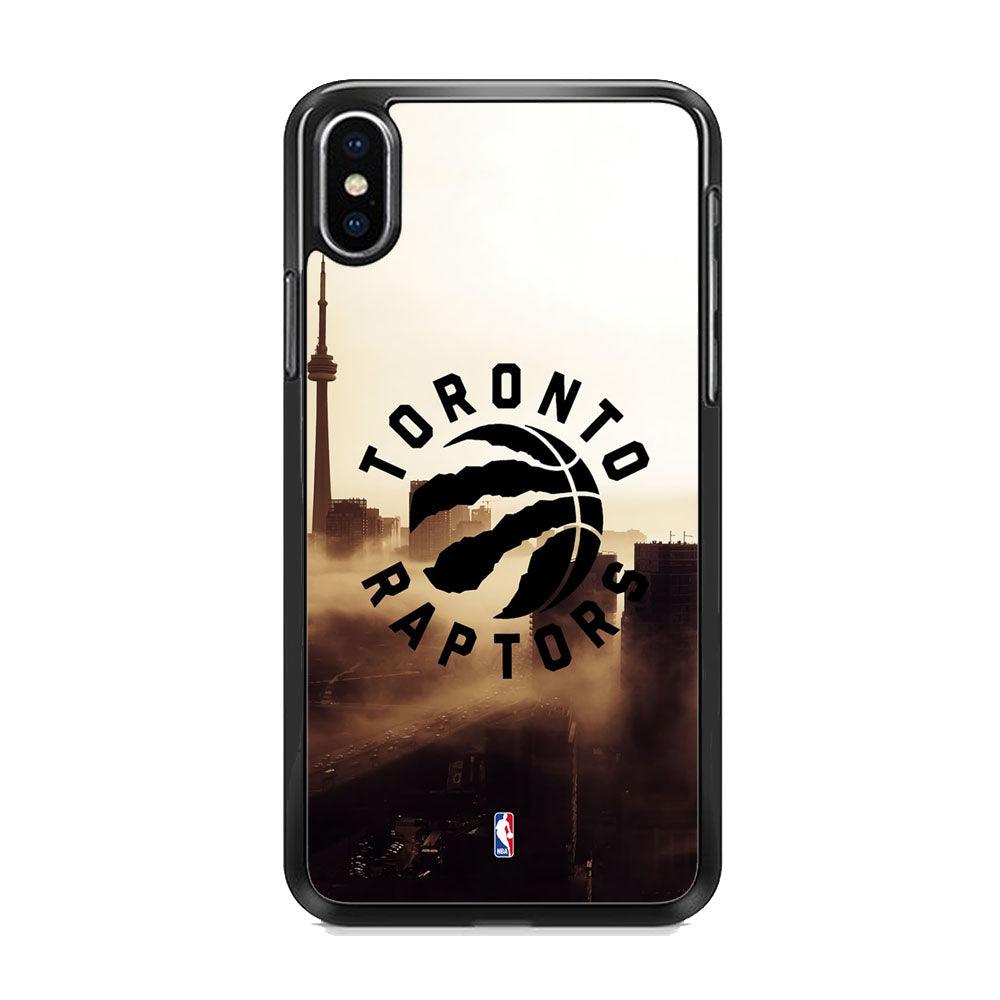 NBA Toronto Raptors City Close Up iPhone XS MAX Case-Rubber Black (2D Case)-Oxvistore