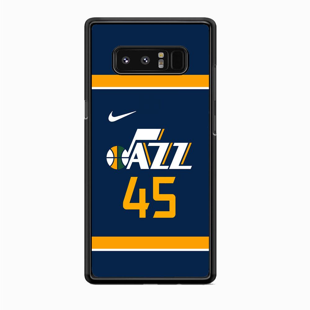 NBA Utah Jazz Jersey Samsung Galaxy Note 8 Case-Rubber Black (2D Case)-Oxvistore
