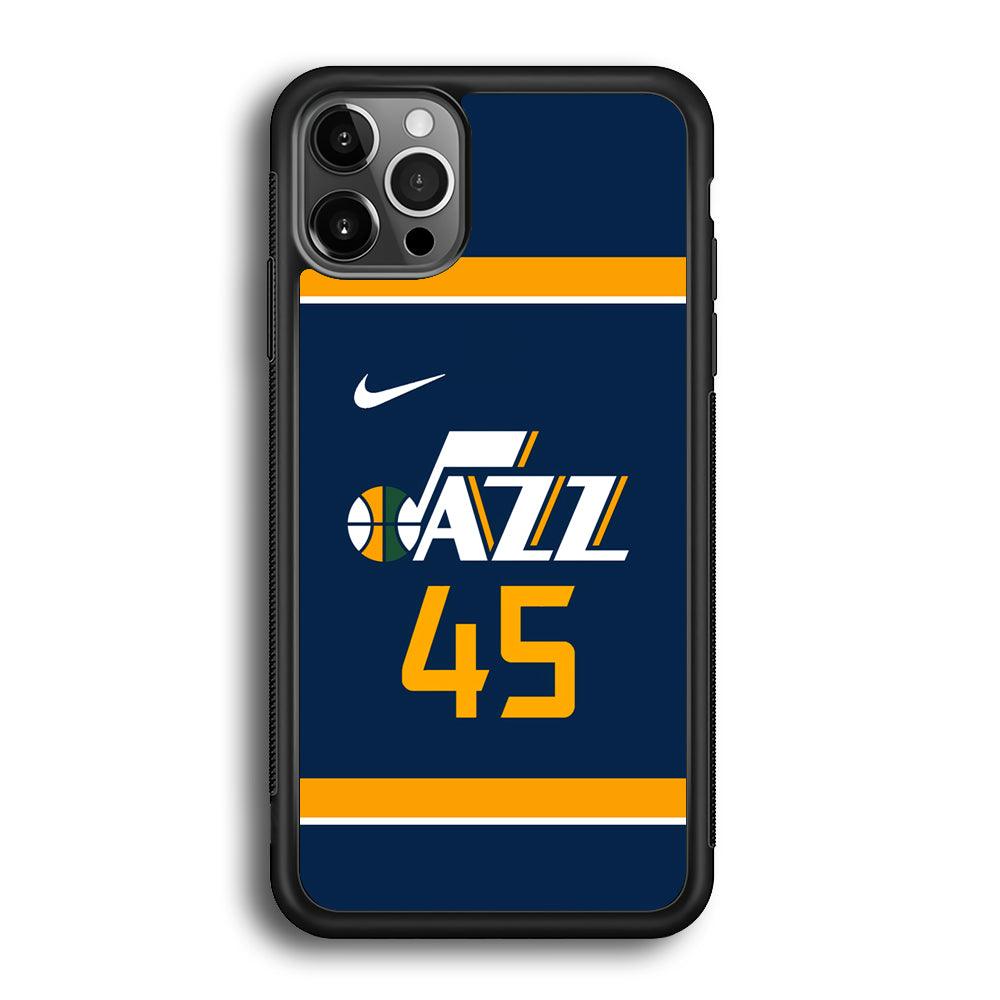 NBA Utah Jazz Jersey iPhone 12 Pro Max Case-Rubber Black (2D Case)-Oxvistore