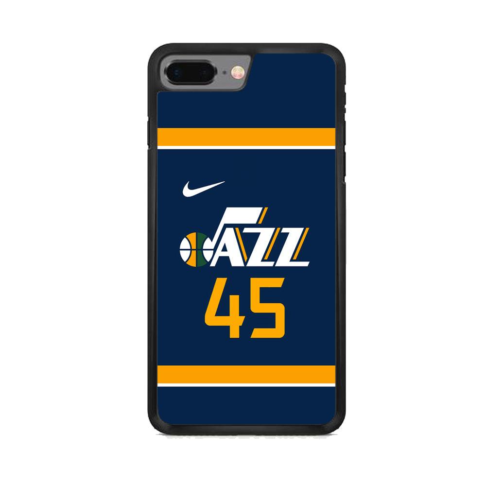 NBA Utah Jazz Jersey iPhone 8 Plus Case-Rubber Black (2D Case)-Oxvistore