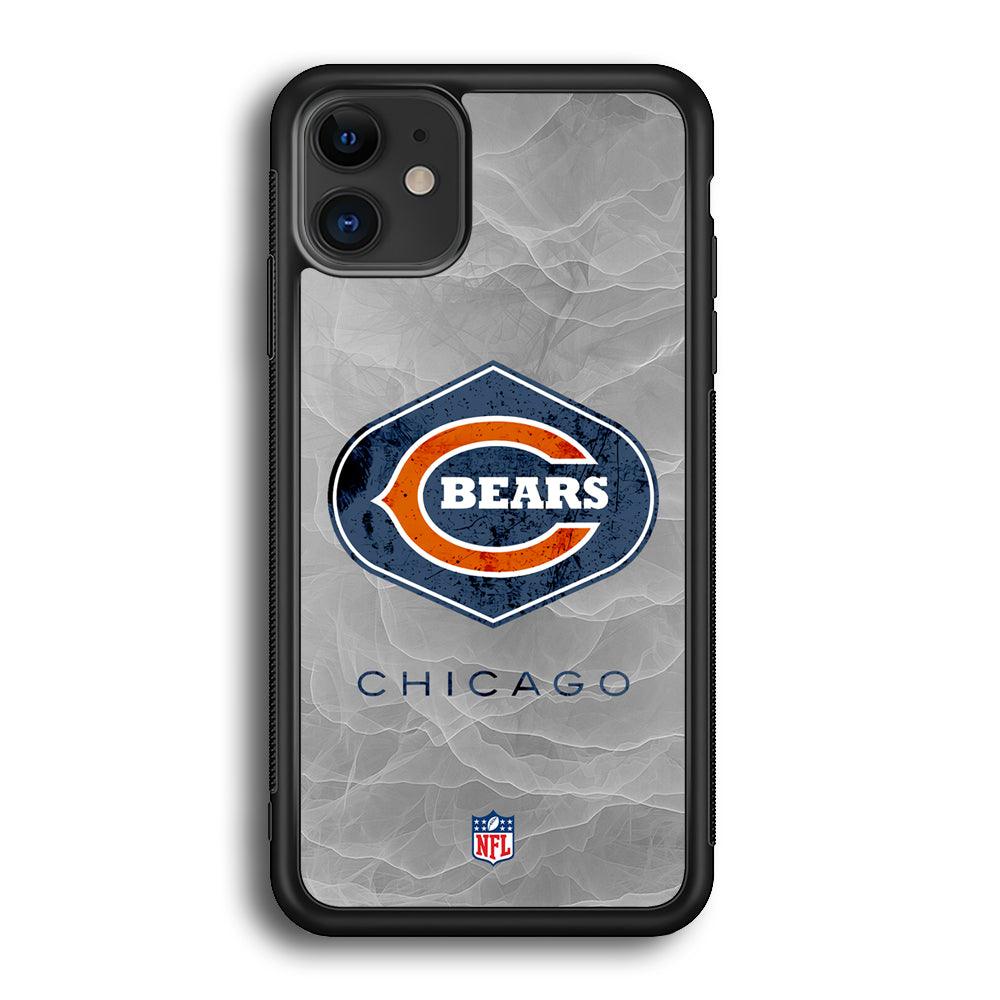 NFL Chicago Bears Smoke Wave iPhone 12 Case-Rubber Black (2D Case)-Oxvistore