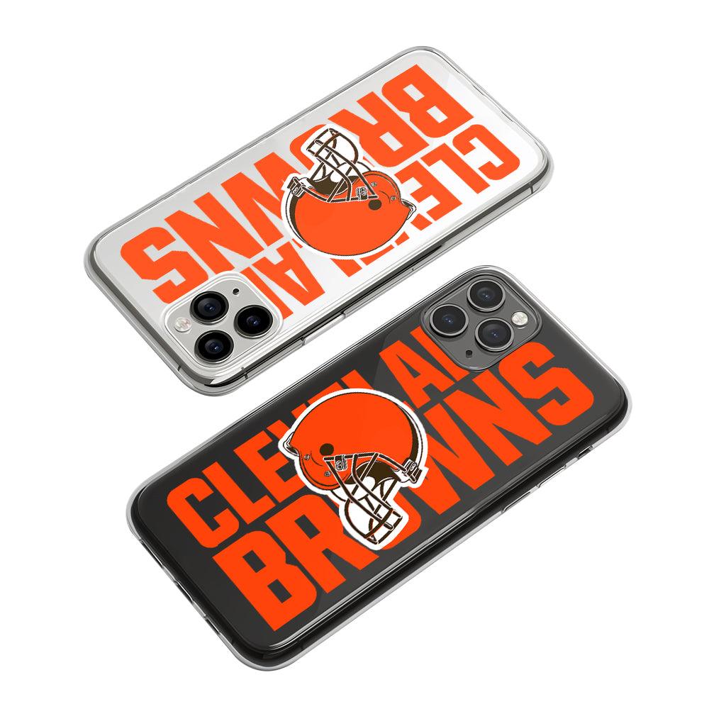 NFL Cleveland Browns Wide Word Emblem Clear Soft Case-Oxvistore