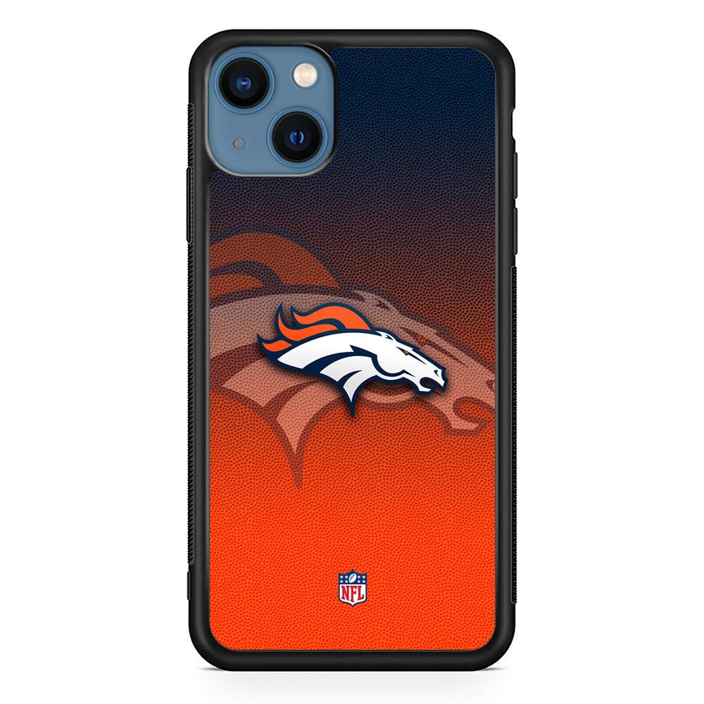NFL Denver Broncos The Gradation Wall iPhone 14 Case-Rubber Black (2D Case)-Oxvistore