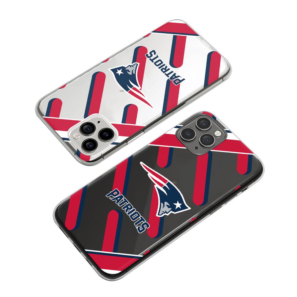 NFL New England Patriots Cross Patern Capsule Clear Soft Case-Oxvistore