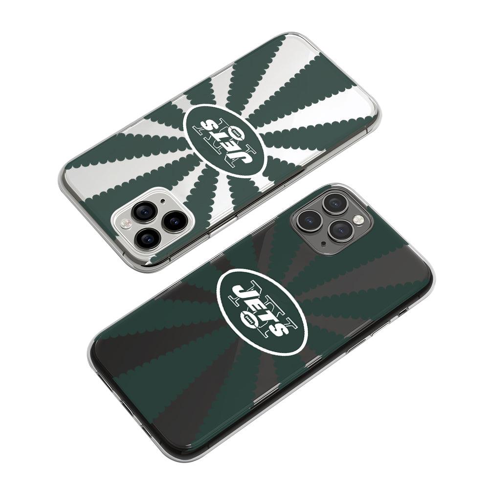 NFL New York Jets Green Wide Wave Clear Soft Case-Oxvistore