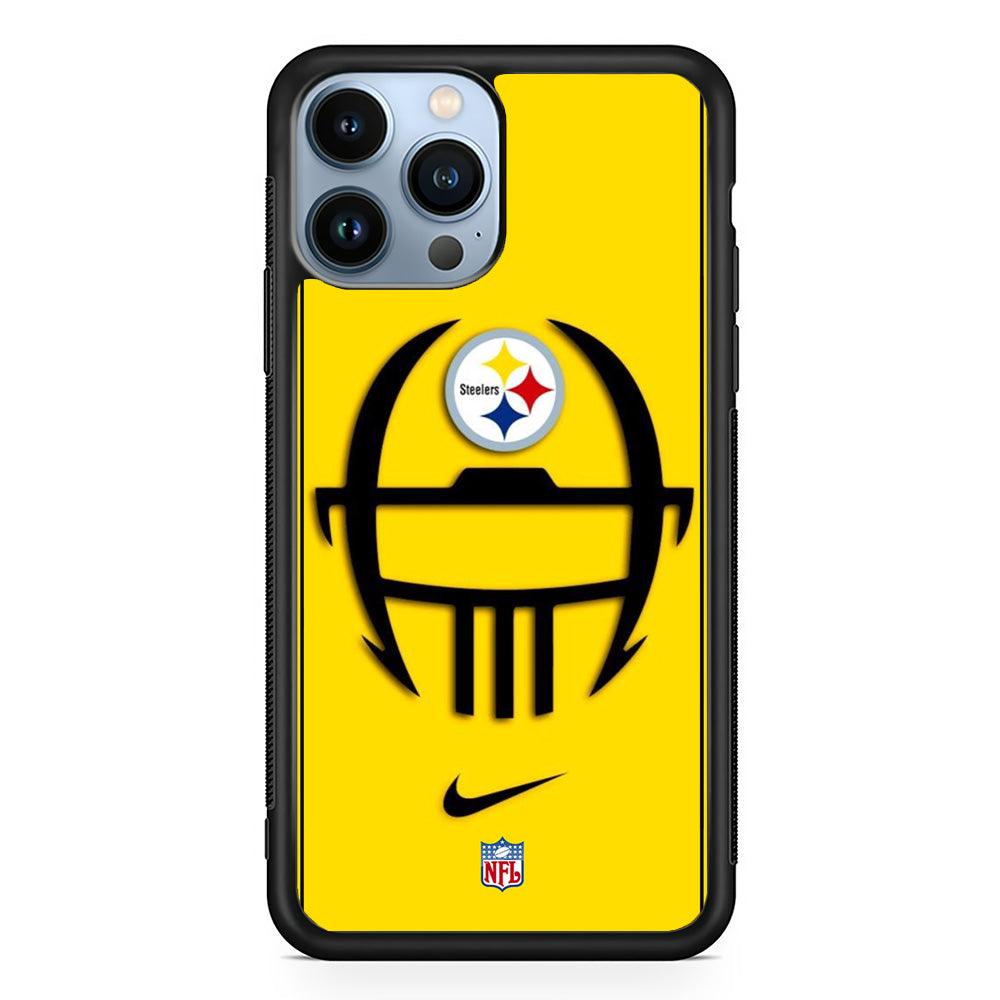 NFL Pittsburgh Steelers Ring of Face iPhone 14 Pro Max Case-Rubber Black (2D Case)-Oxvistore