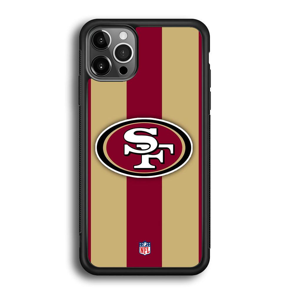 NFL San Francisco 49ers Dash in Maroon iPhone 12 Pro Case-Rubber White (2D Case)-Oxvistore