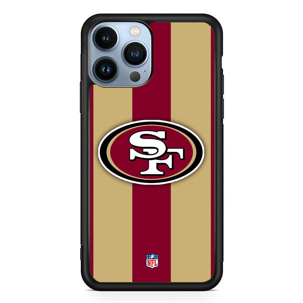 NFL San Francisco 49ers Dash in Maroon iPhone 14 Pro Max Case-Rubber White (2D Case)-Oxvistore