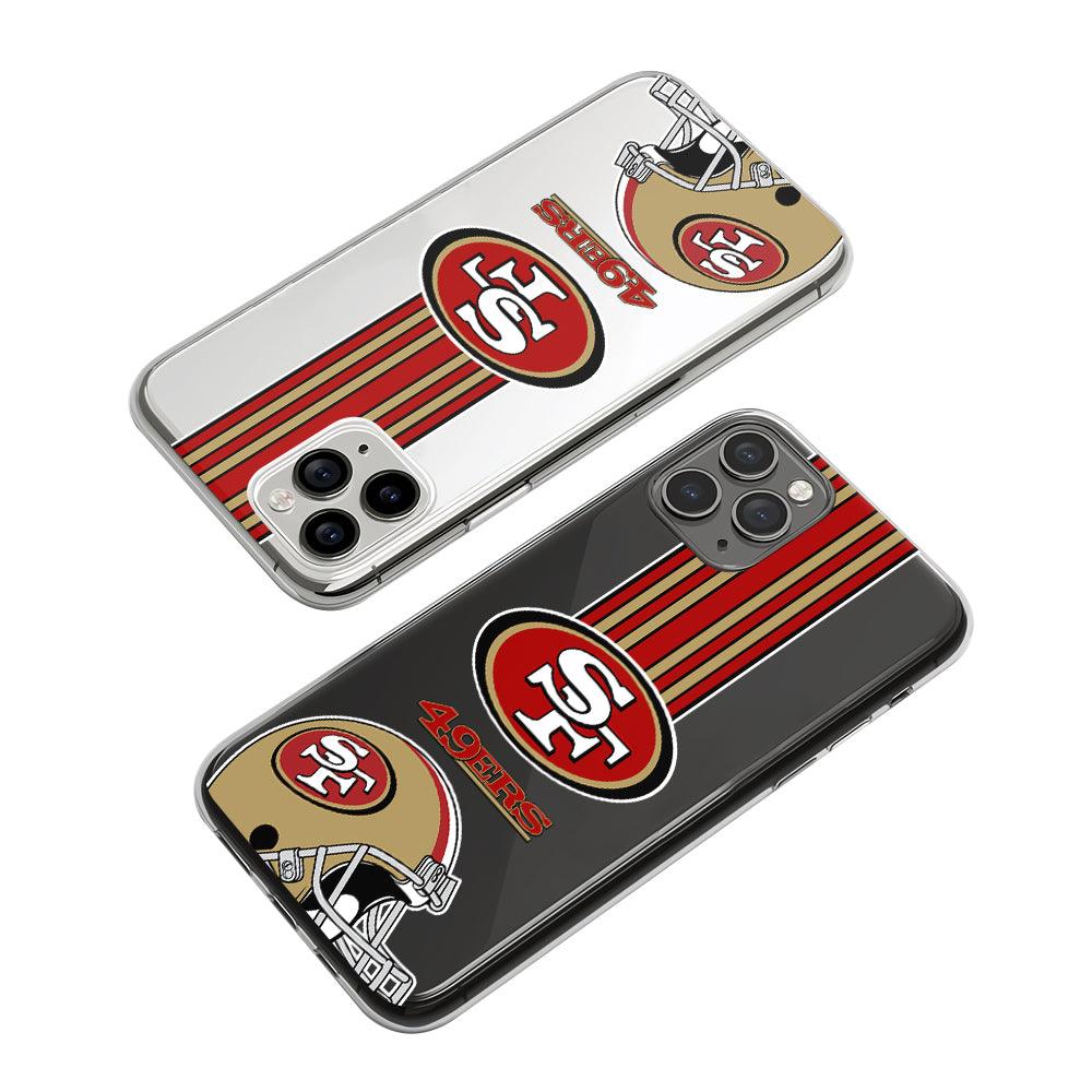NFL San Francisco 49ers Red Layer Line Clear Soft Case-Oxvistore