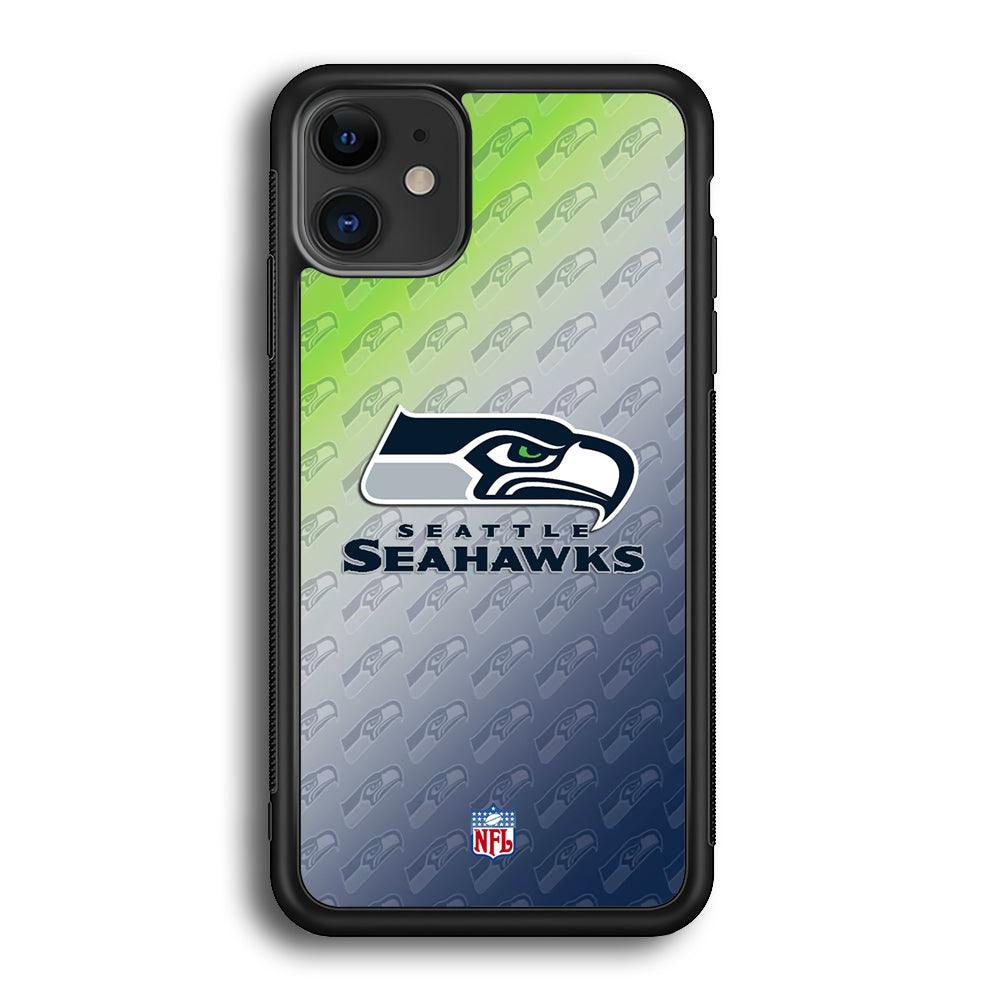 NFL Seattle Seahawks Hawks Tone iPhone 12 Case-Rubber Black (2D Case)-Oxvistore