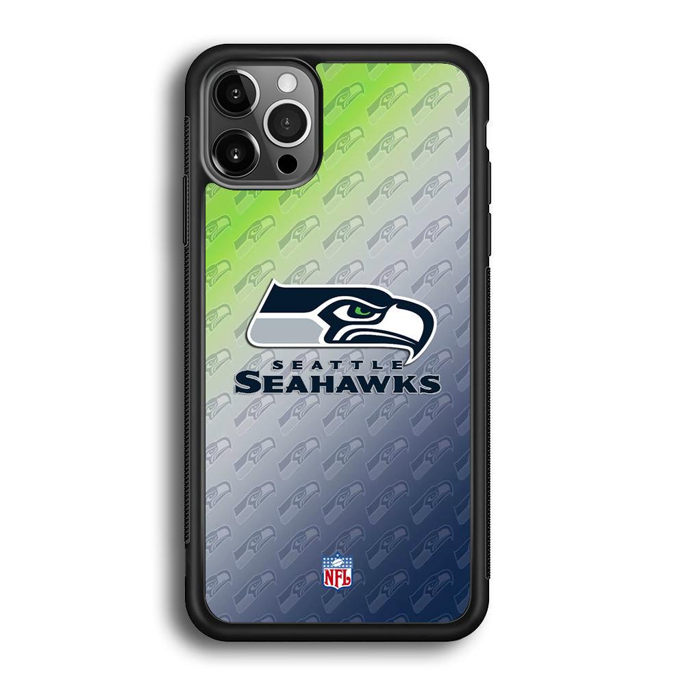 NFL Seattle Seahawks Hawks Tone iPhone 12 Pro Case-Rubber Black (2D Case)-Oxvistore
