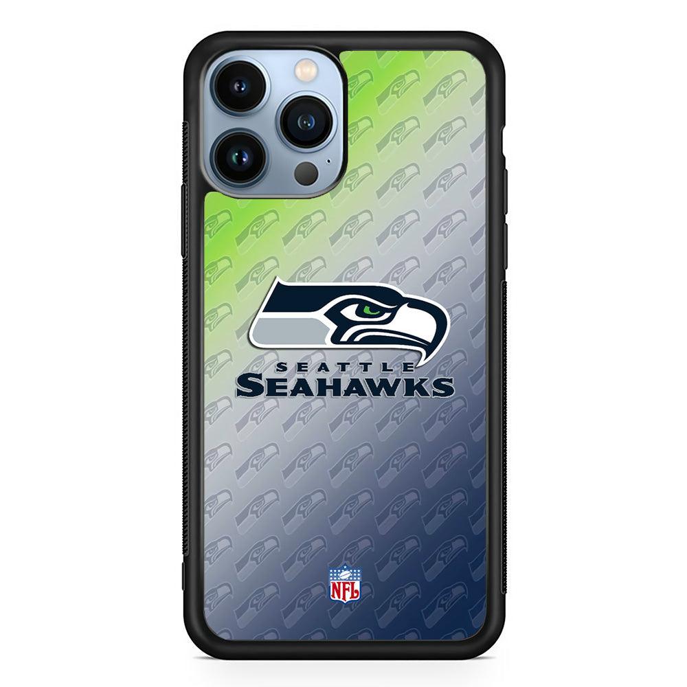 NFL Seattle Seahawks Hawks Tone iPhone 14 Pro Max Case-Rubber White (2D Case)-Oxvistore