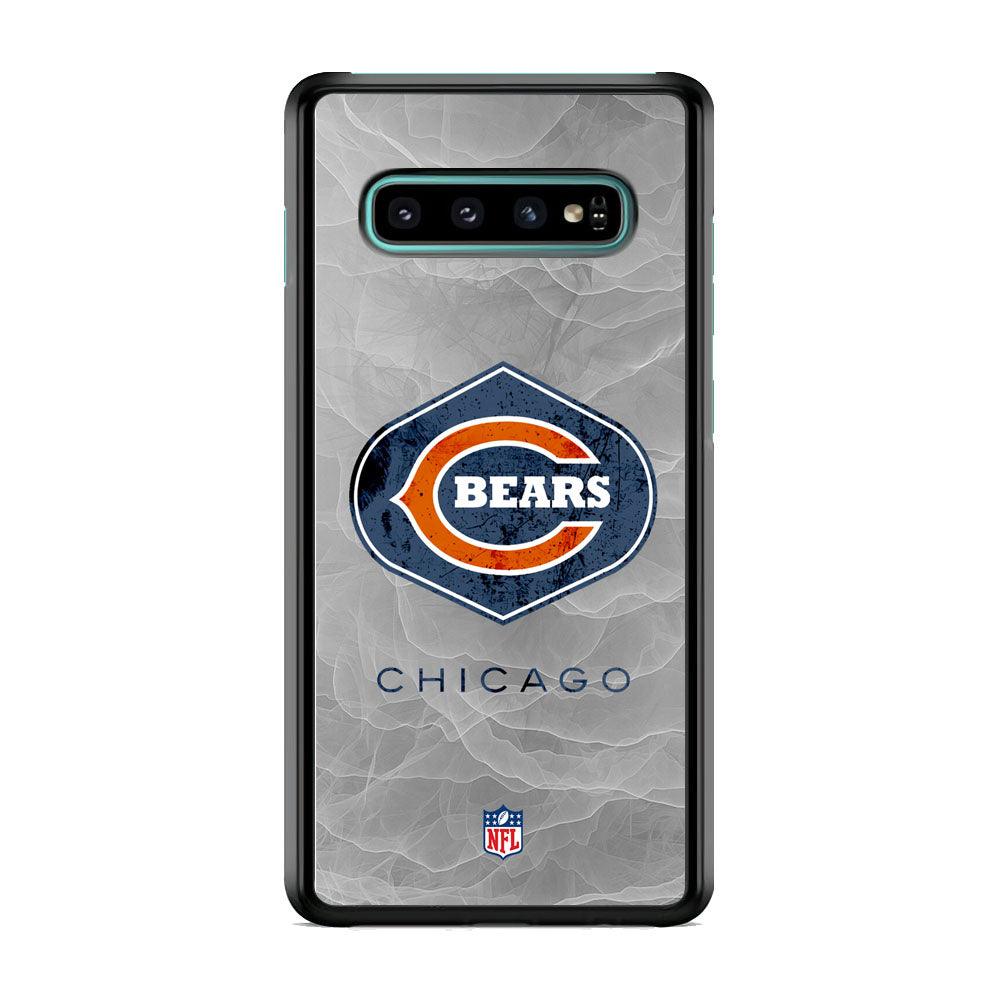 NFL Chicago Bears Smoke Wave Samsung Galaxy S10 Plus Case-Rubber Black (2D Case)-Oxvistore