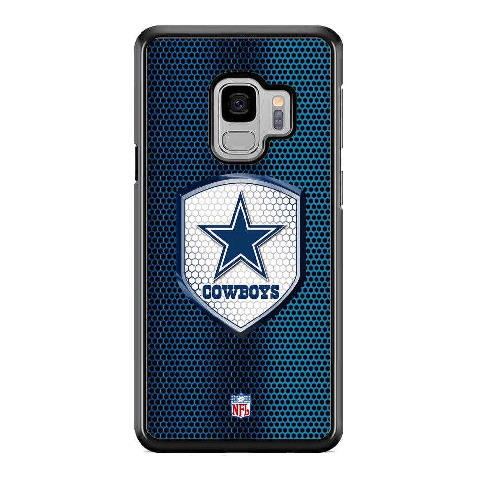 NFL Dallas Cowboys Shield Reflector Samsung Galaxy S9 Case-Rubber Black (2D Case)-Oxvistore
