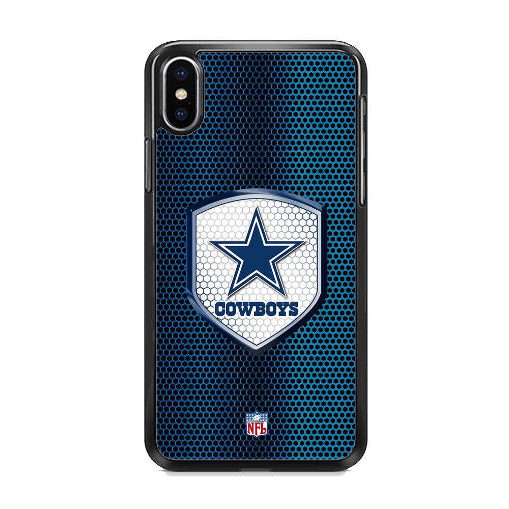 NFL Dallas Cowboys Shield Reflector iPhone X Case-Rubber Black (2D Case)-Oxvistore