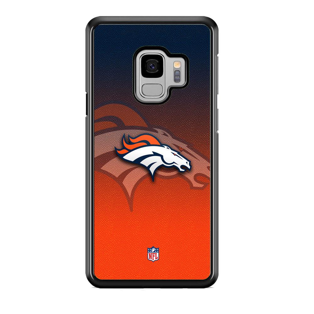 NFL Denver Broncos The Gradation Wall Samsung Galaxy S9 Case-Rubber Black (2D Case)-Oxvistore
