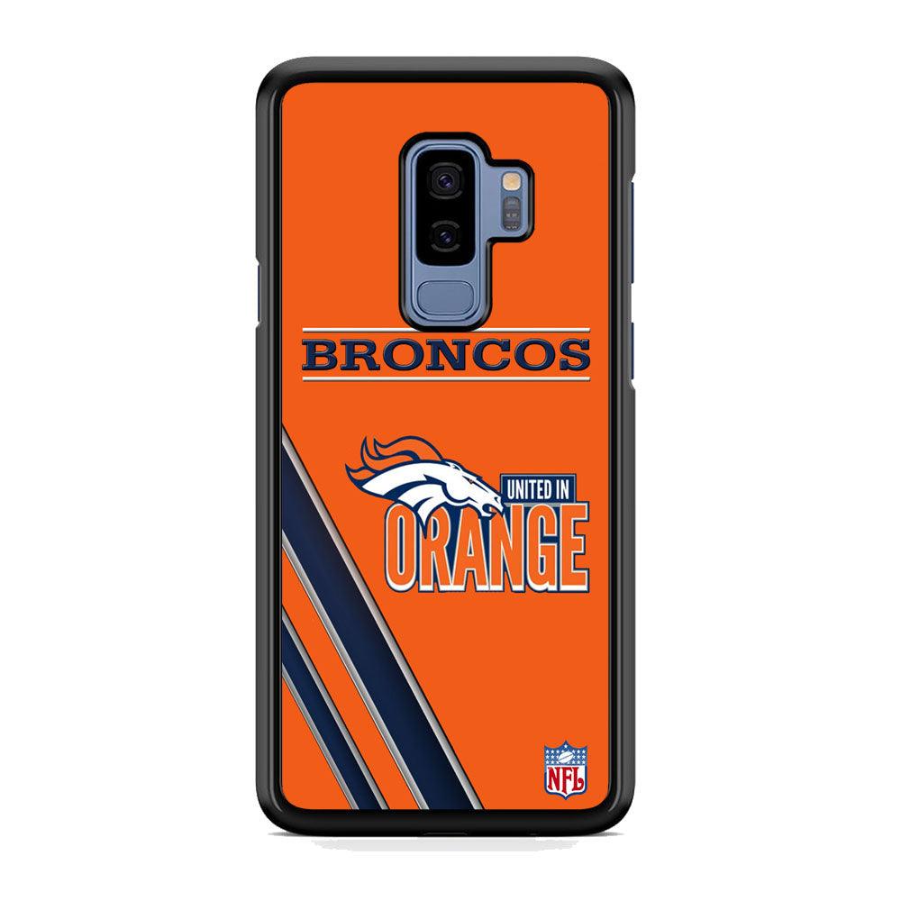 NFL Denver Broncos United in Orange Samsung Galaxy S9 Plus Case-Rubber White (2D Case)-Oxvistore