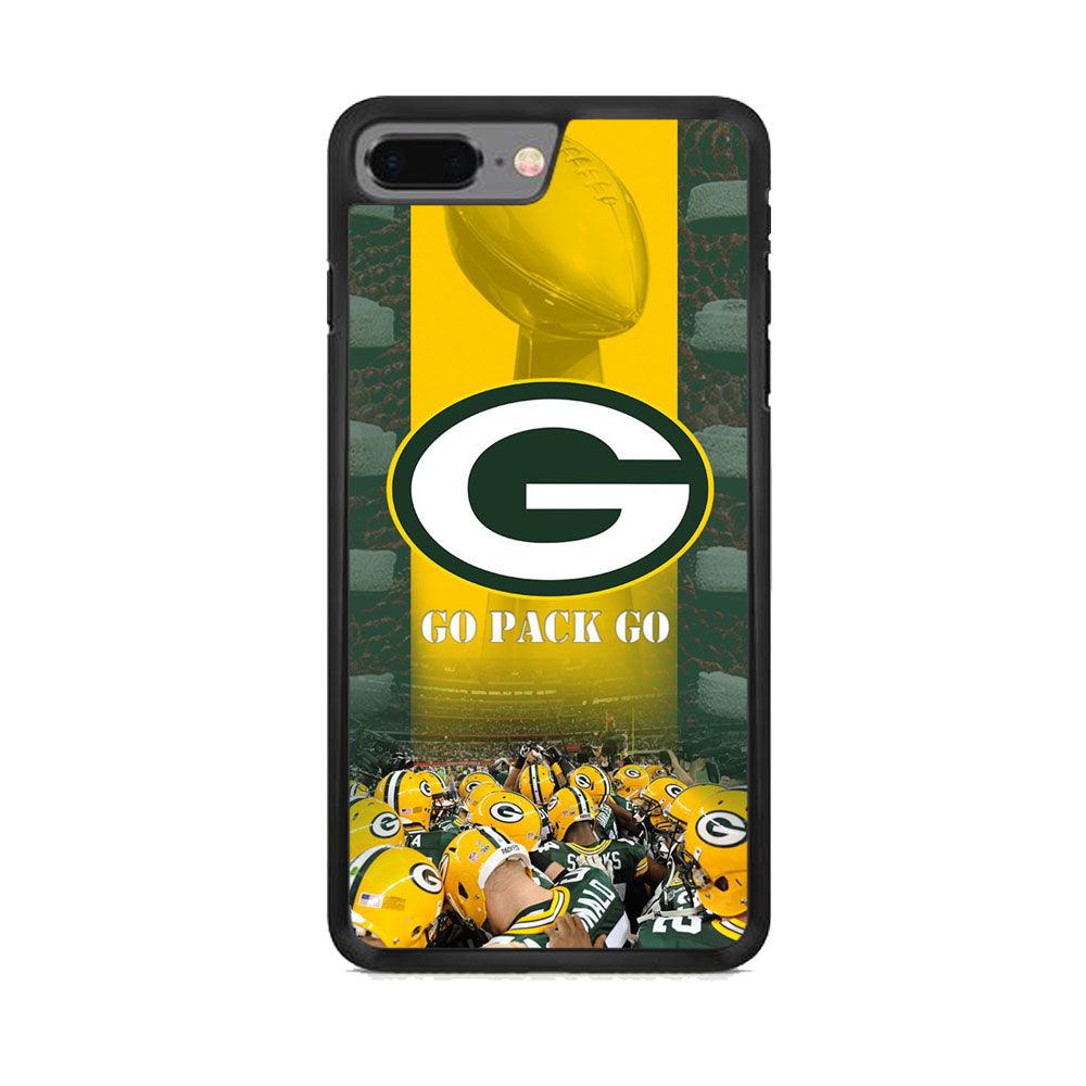 NFL Green Bay Packers Go Pack iPhone 7 Plus Case-Rubber Black (2D Case)-Oxvistore