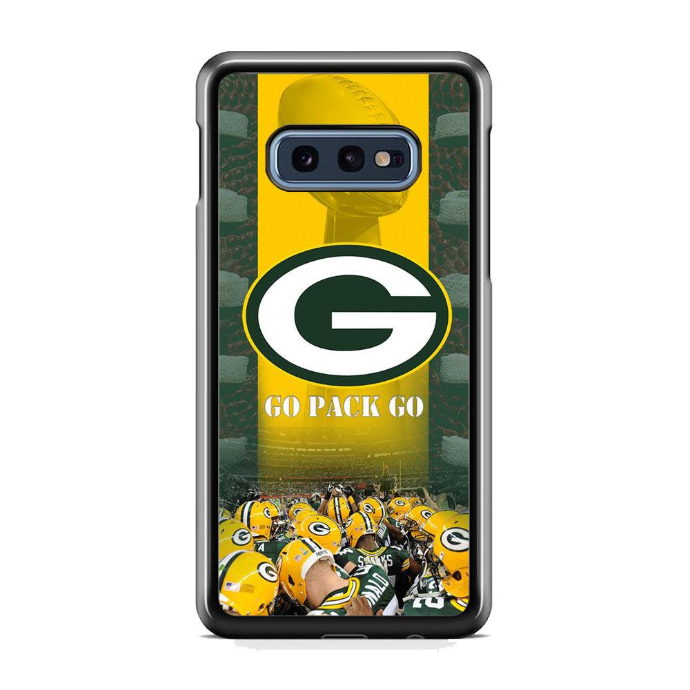 NFL Green Bay Packers Go Pack Samsung Galaxy S10E Case-Rubber White (2D Case)-Oxvistore