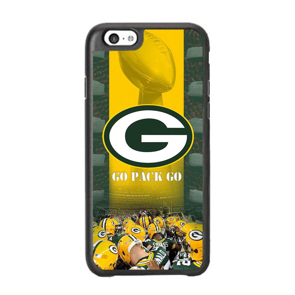 NFL Green Bay Packers Go Pack iPhone 6 Plus | 6s Plus Case-Rubber Black (2D Case)-Oxvistore