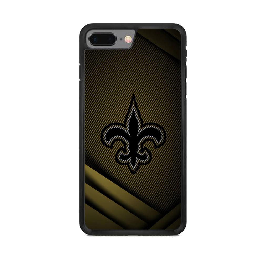 NFL New Orleans Saints Gold in The Dark iPhone 7 Plus Case-Rubber Black (2D Case)-Oxvistore