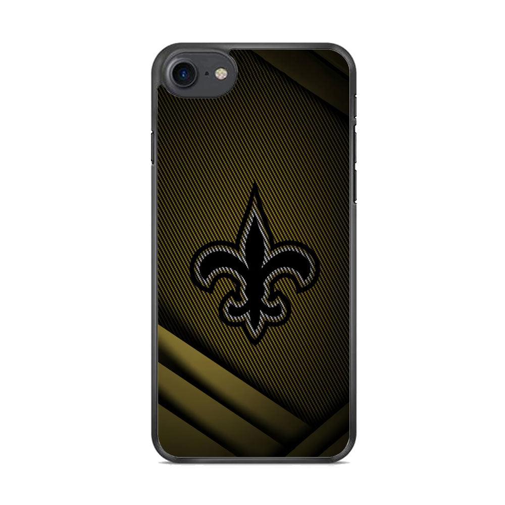 NFL New Orleans Saints Gold in The Dark iPhone 8 Case-Rubber Black (2D Case)-Oxvistore