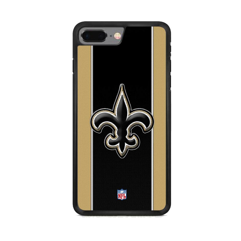 NFL New Orleans Saints Straight iPhone 8 Plus Case-Rubber Black (2D Case)-Oxvistore
