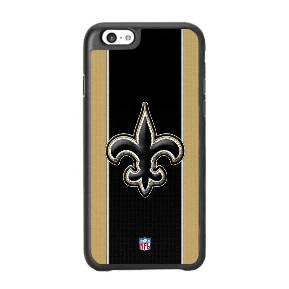 NFL New Orleans Saints Straight iPhone 6 Plus | 6s Plus Case-Rubber Black (2D Case)-Oxvistore