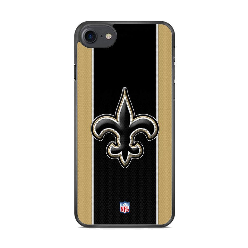 NFL New Orleans Saints Straight iPhone 8 Case-Rubber Black (2D Case)-Oxvistore