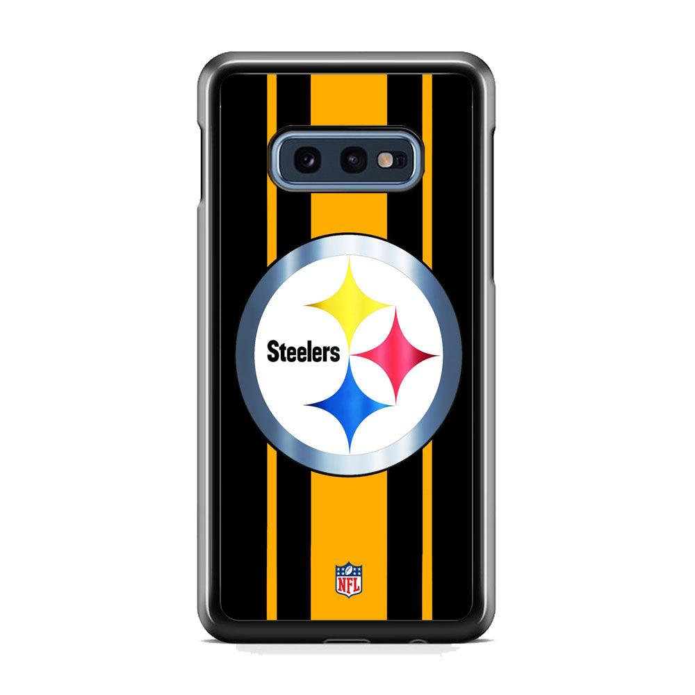 NFL Pittsburgh Steelers Platinum Samsung Galaxy S10E Case-Rubber Black (2D Case)-Oxvistore
