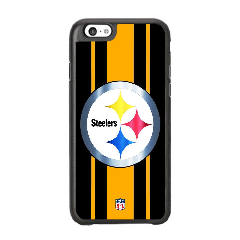 NFL Pittsburgh Steelers Platinum iPhone 6 Plus | 6s Plus Case-Rubber Black (2D Case)-Oxvistore