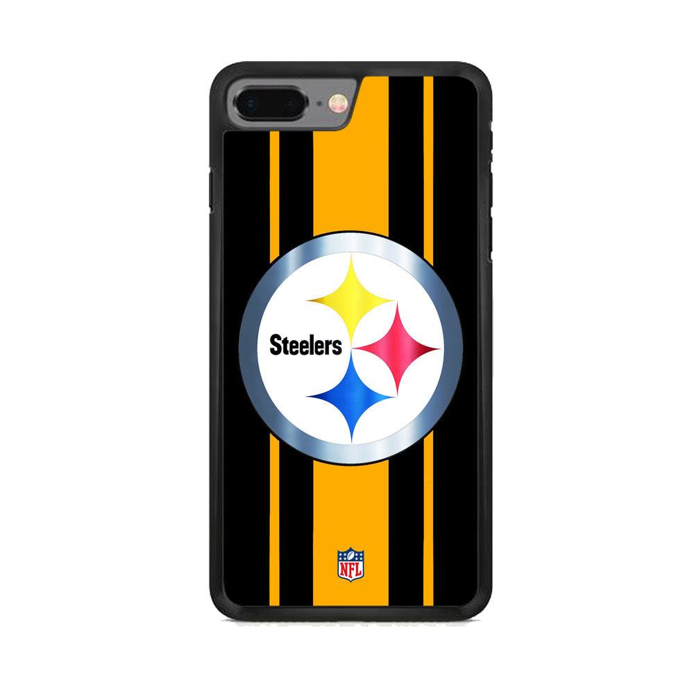 NFL Pittsburgh Steelers Platinum iPhone 7 Plus Case-Rubber Black (2D Case)-Oxvistore