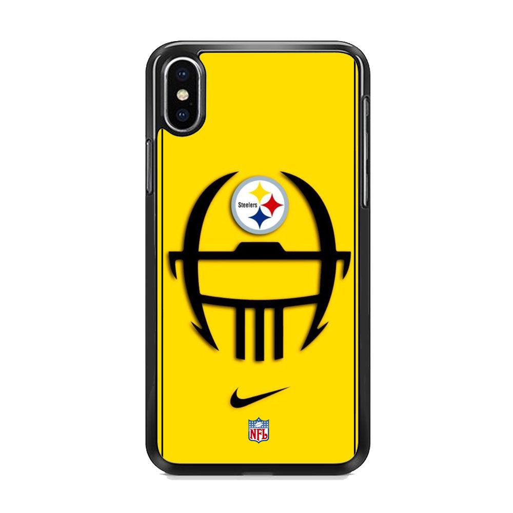NFL Pittsburgh Steelers Ring of Face iPhone X Case-Rubber Black (2D Case)-Oxvistore