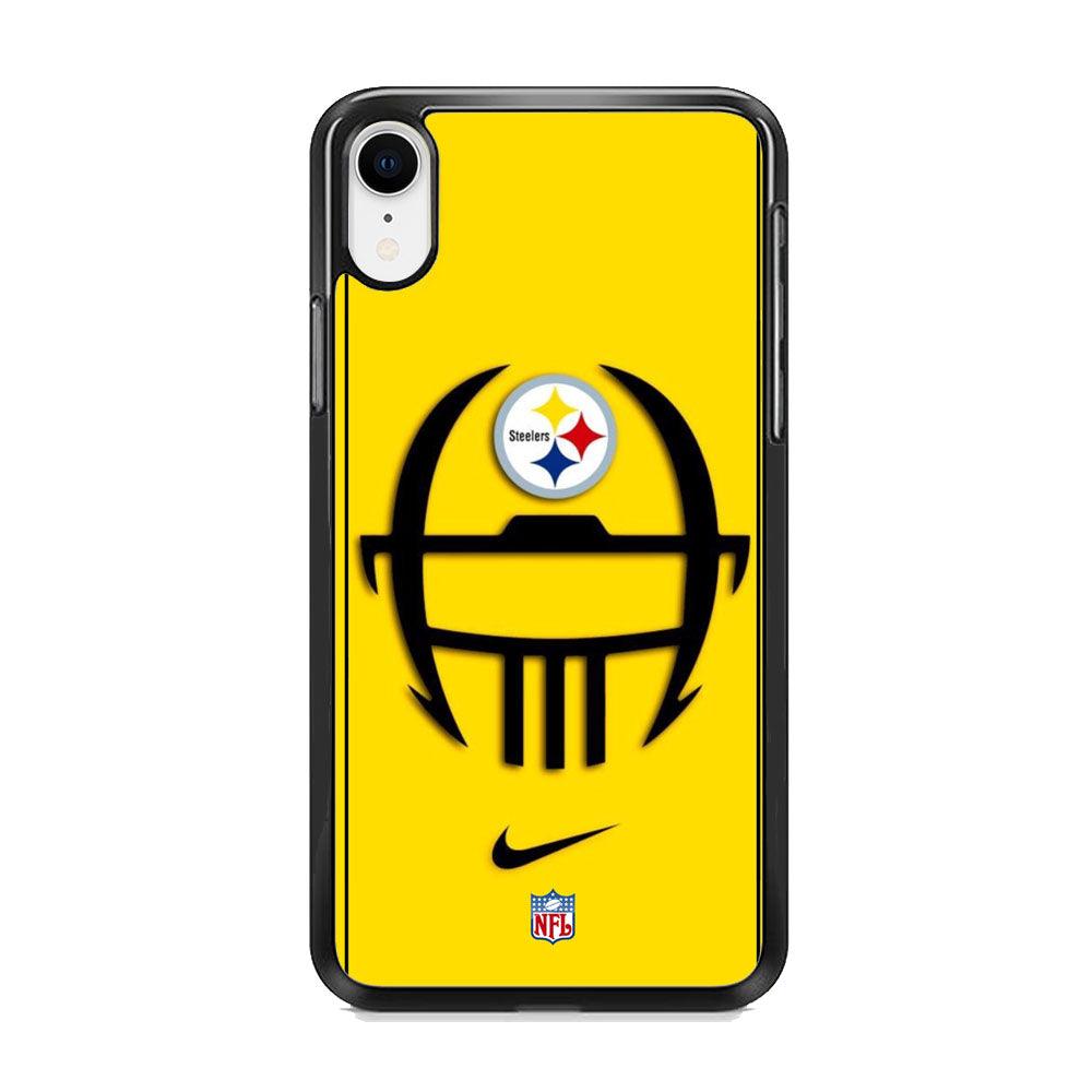 NFL Pittsburgh Steelers Ring of Face iPhone XR Case-Rubber Black (2D Case)-Oxvistore