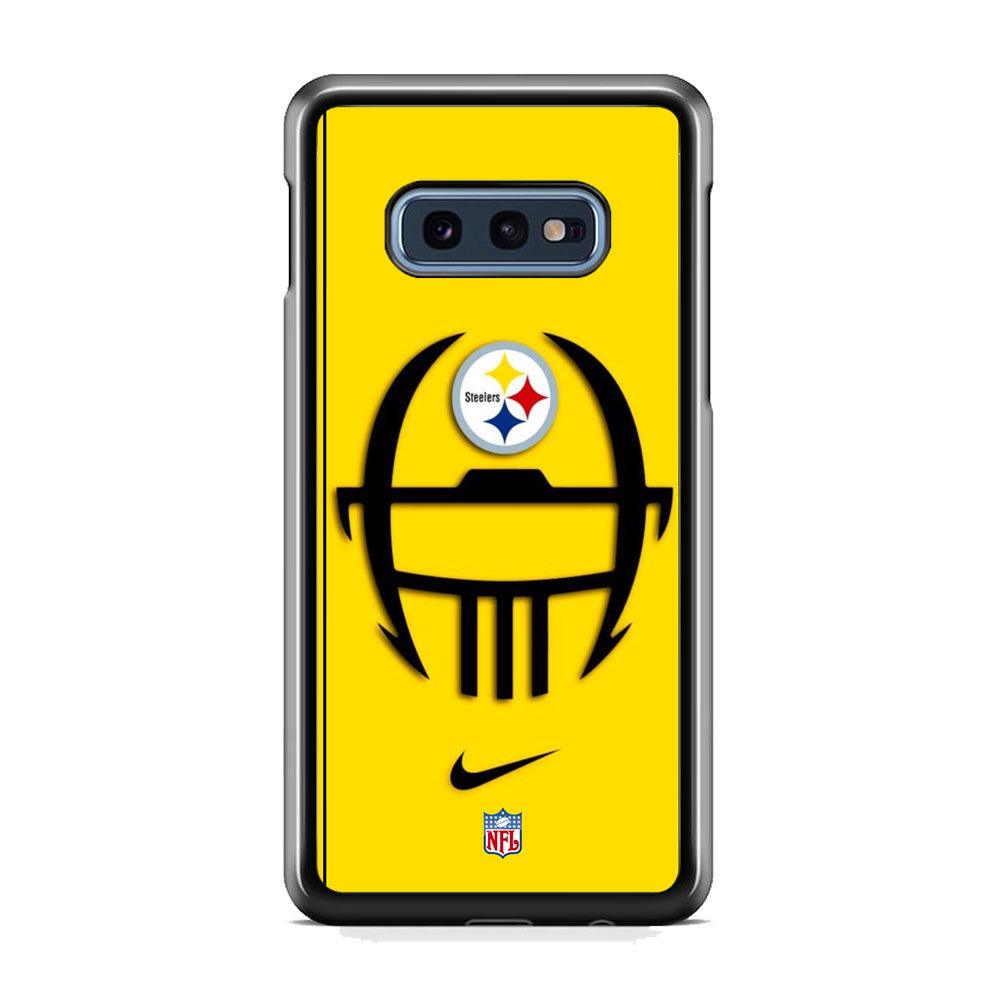NFL Pittsburgh Steelers Ring of Face Samsung Galaxy S10E Case-Rubber Black (2D Case)-Oxvistore