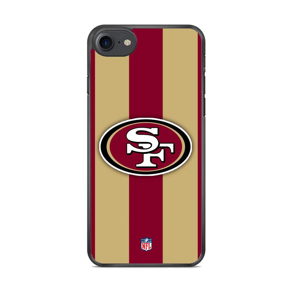 NFL San Francisco 49ers Dash in Maroon iPhone 8 Case-Rubber Black (2D Case)-Oxvistore