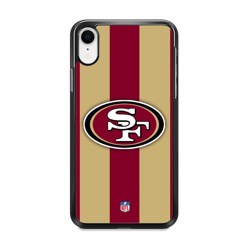 NFL San Francisco 49ers Dash in Maroon iPhone XR Case-Rubber Black (2D Case)-Oxvistore