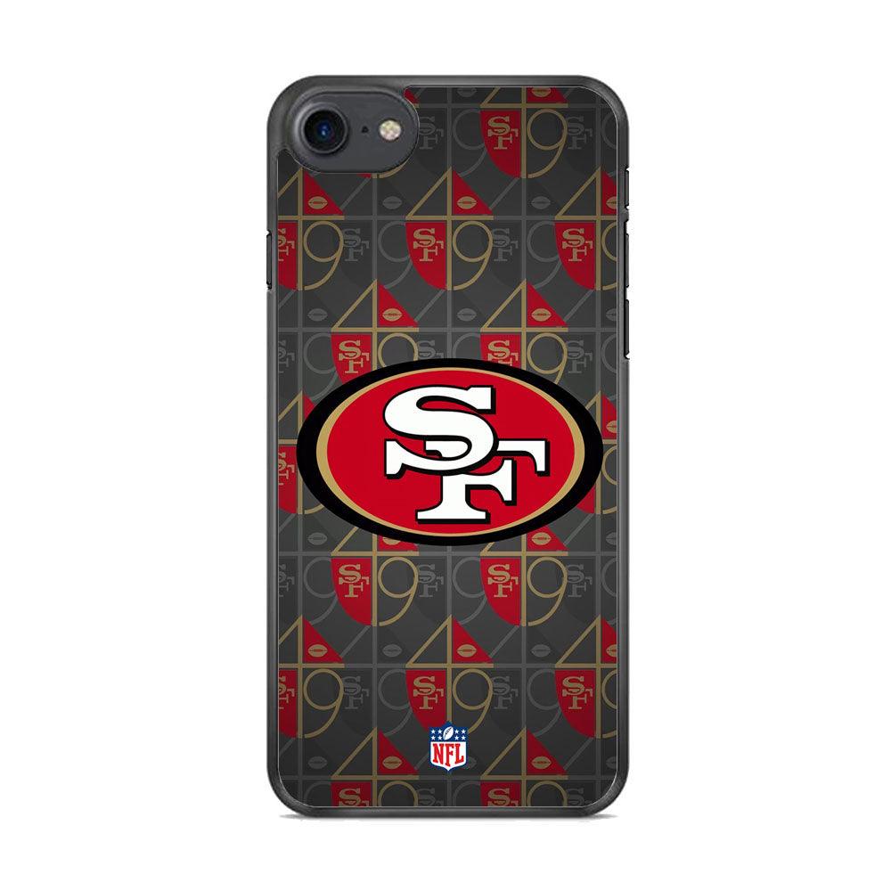 NFL San Francisco 49ers Pattern of Number iPhone 7 Case-Rubber White (2D Case)-Oxvistore