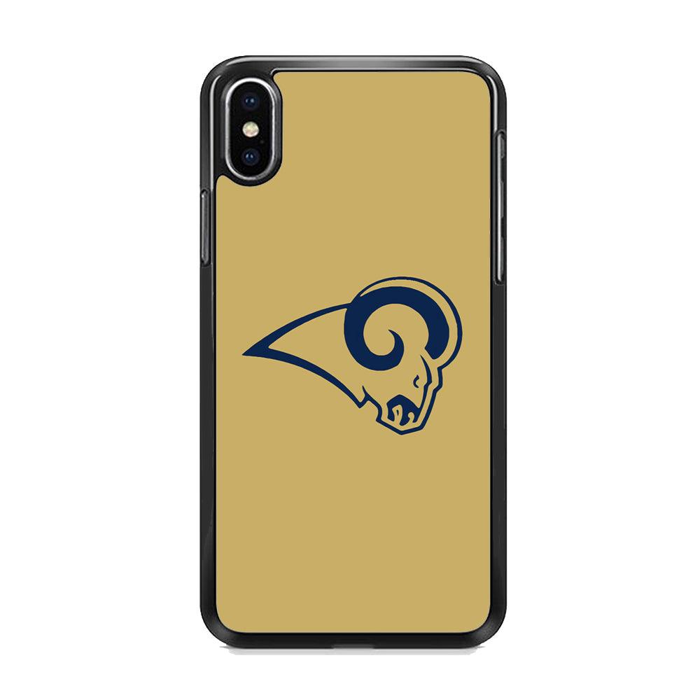 NFL St Louis Rams 1995 iPhone XS MAX Case-Rubber Black (2D Case)-Oxvistore