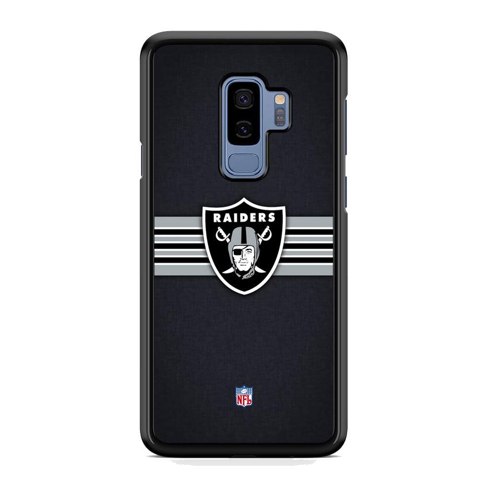 NFL The Oakland Raiders Line of Shield Samsung Galaxy S9 Plus Case-Rubber Black (2D Case)-Oxvistore