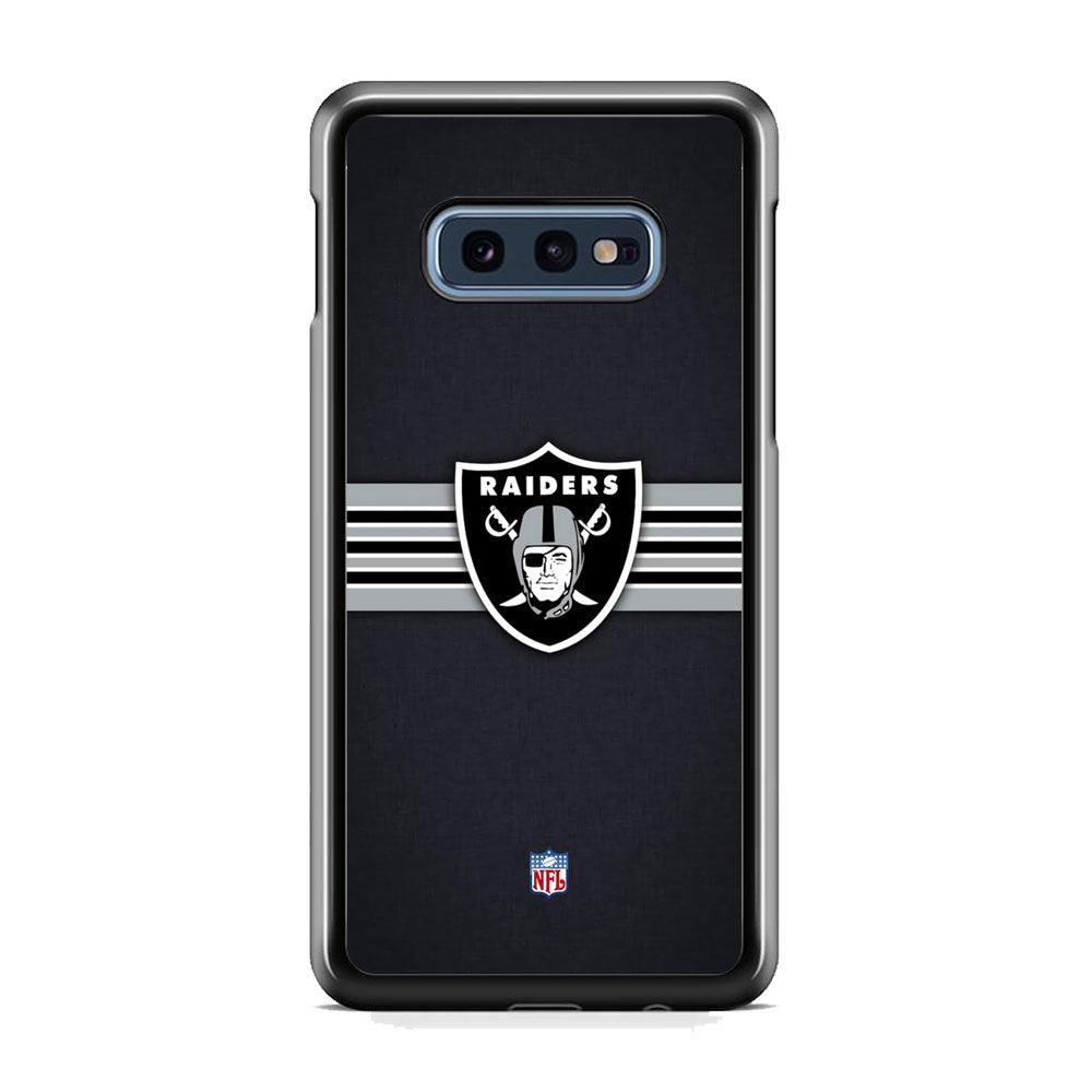 NFL The Oakland Raiders Line of Shield Samsung Galaxy S10E Case-Rubber Black (2D Case)-Oxvistore