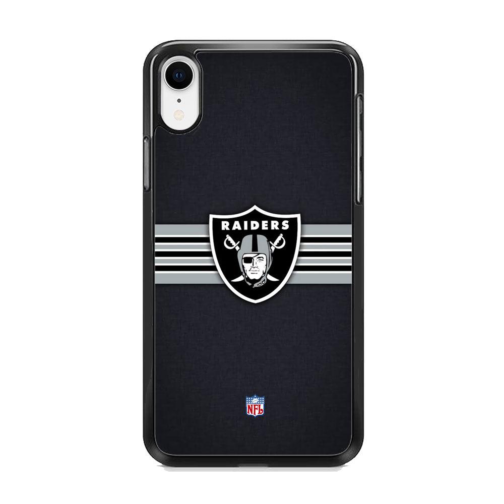 NFL The Oakland Raiders Line of Shield iPhone XR Case-Rubber Black (2D Case)-Oxvistore