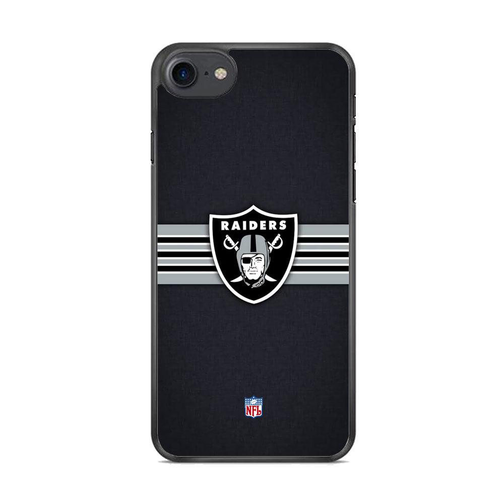 NFL The Oakland Raiders Line of Shield iPhone 8 Case-Rubber White (2D Case)-Oxvistore