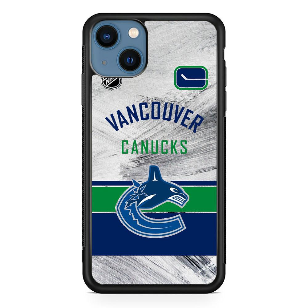 NHL Vancouver Canucks Taste of Jersey iPhone 14 Case-Rubber Black (2D Case)-Oxvistore